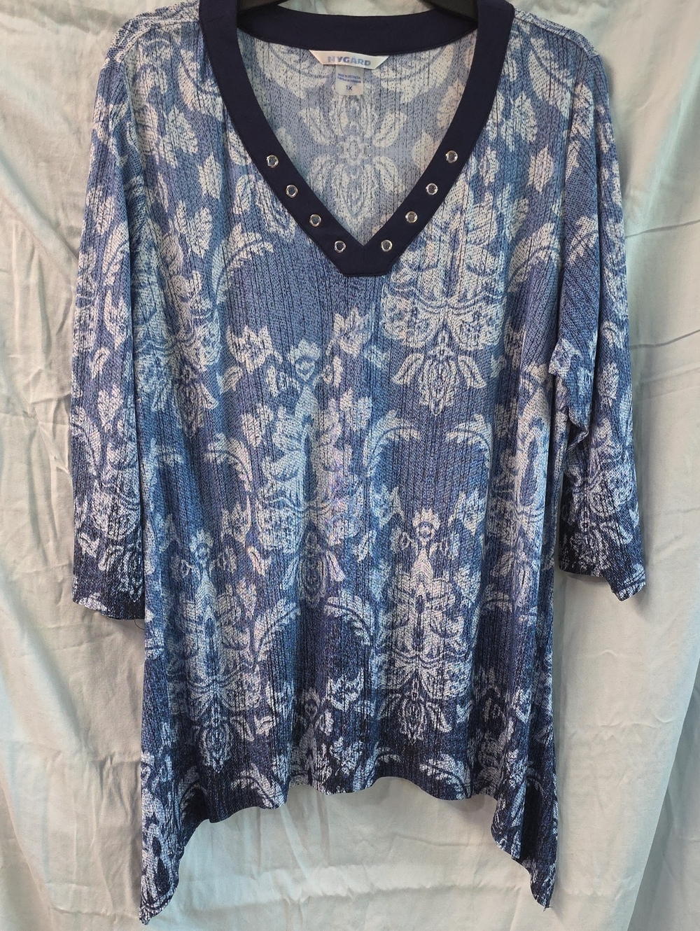 NYGÅRD 1X Blue Printed Tunic Top